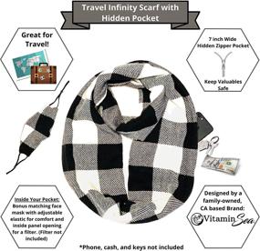 img 3 attached to Infinity Scarf with Zipper Pocket: Stylish Women's Accessory for Scarves & Wraps