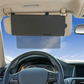 img 4 attached to 🌞 WANPOOL Car Visor Sunshade Extender with See-Through Piece for Enhanced Protection and Easy Pull Downward