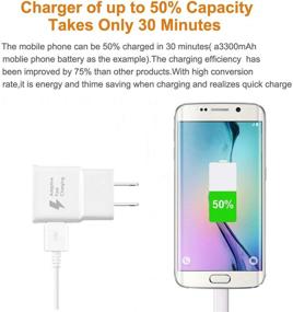 img 1 attached to 🔌 Adaptive Fast Charging USB Wall Charger + Data Cable for Samsung Tab A 10.1 / Tab E 8.0 / Galaxy S7 / S6 / S5 / J7 / J2 / J5 / Tab E Lite 7.0 / Express Prime / S5 Neo and More