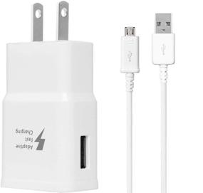 img 3 attached to 🔌 Adaptive Fast Charging USB Wall Charger + Data Cable for Samsung Tab A 10.1 / Tab E 8.0 / Galaxy S7 / S6 / S5 / J7 / J2 / J5 / Tab E Lite 7.0 / Express Prime / S5 Neo and More
