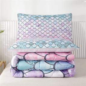 img 1 attached to RYNGHIPY Mermaid Comforter Colorful Collections