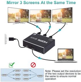 img 2 attached to 🔌 HDMI Сплиттер 1x3: Поддержка 3D и 4K x 2K для HDTV, STB, DVD, PS3, проектора и других устройств