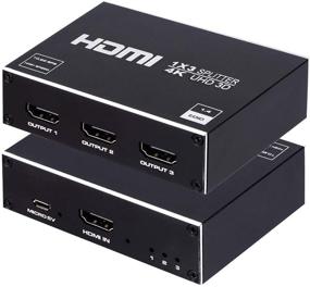 img 4 attached to 🔌 HDMI Сплиттер 1x3: Поддержка 3D и 4K x 2K для HDTV, STB, DVD, PS3, проектора и других устройств