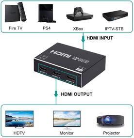 img 3 attached to 🔌 HDMI Сплиттер 1x3: Поддержка 3D и 4K x 2K для HDTV, STB, DVD, PS3, проектора и других устройств