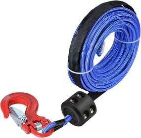 img 1 attached to 🔒 ATV Winch Cable Rubber Stopper - Ultimate Protection for Towing Hook, Synthetic Rope, Cable Line against Wear and Damage to Fairlead, Hawse, Bumper - Easy Install with Included Screws and Tools