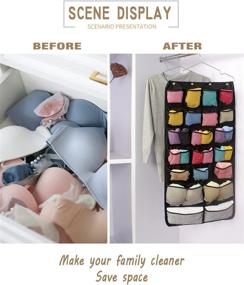 img 2 attached to 🔒 Efficient Storage Solution: AARAINBOW Dual-Sided Hanging Closet Organizer with 42 Pockets - Ideal for Underwear, Stockings, Toiletries, Accessories, Bras, Dresser, Panties, Socks, and Drawers (A-Black)