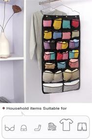 img 3 attached to 🔒 Efficient Storage Solution: AARAINBOW Dual-Sided Hanging Closet Organizer with 42 Pockets - Ideal for Underwear, Stockings, Toiletries, Accessories, Bras, Dresser, Panties, Socks, and Drawers (A-Black)