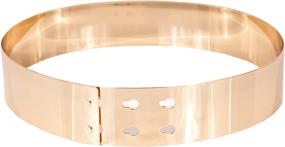 img 1 attached to 💫 Sleek Gold Mirror Finish Metal Waist Belt by Shengweiao