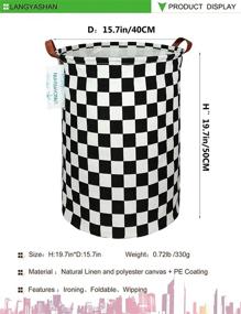 img 3 attached to LANGYASHAN Racing Flag Laundry Basket: Stylish Canvas Fabric Collapsible Organizer Bin for Bedroom, Nursery, and Toy Storage