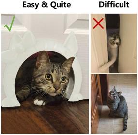img 2 attached to 🐈 SlowTon Cat Door: Easy-to-Install Pet Door with 2-Way Access, Ideal for Cats up to 21lbs, Fits Hollow Core Glass and Solid Doors, Includes Hidden Litter Box in Basement or Laundry Room