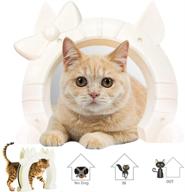 🐈 slowton cat door: easy-to-install pet door with 2-way access, ideal for cats up to 21lbs, fits hollow core glass and solid doors, includes hidden litter box in basement or laundry room logo