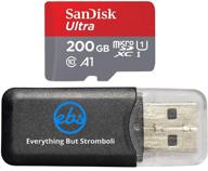 📱 high-capacity sandisk 200gb micro sdxc memory card bundle for samsung galaxy a6, a6+, a8, a8 star phone - uhs-i class 10 (sdsquar-200g-gn6mn) & everything but stromboli (tm) card reader logo