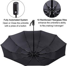 img 2 attached to 🌂 Высокая защита: ветронепроницаемый зонтик для путешествий NOOFORMER - полностью автоматический.