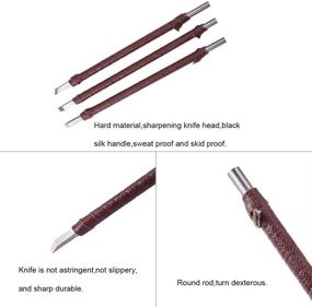 img 1 attached to 🔨 PH PandaHall Stone Carving Tool Chisels/Knife Set Kit, 8pcs Chinese Seal Stamp Stone, Wood Bed Stamp Carved Bed for Stamp Carving