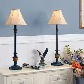 img 3 attached to 🏺 Kenroy Home 30944 Emily Lamp Sets: 30" Height, 11" Width, Crackle Bronze Finish