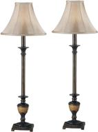 🏺 kenroy home 30944 emily lamp sets: 30" height, 11" width, crackle bronze finish логотип