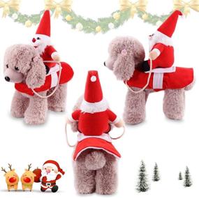 img 2 attached to 🐶 Befx Pet Dog Santa Costume - Funny Santa Claus Riding on Pet Cosplay Coat - Cat Xmas Outfit - Dog Holiday Dressing up for Halloween & Christmas Party - Christmas Costumes for Dogs