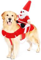 🐶 befx pet dog santa costume - funny santa claus riding on pet cosplay coat - cat xmas outfit - dog holiday dressing up for halloween & christmas party - christmas costumes for dogs логотип