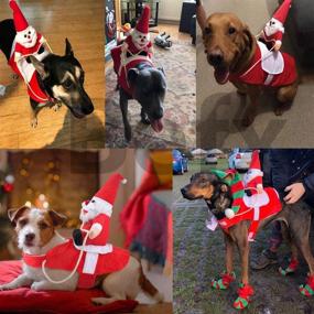 img 1 attached to 🐶 Befx Pet Dog Santa Costume - Funny Santa Claus Riding on Pet Cosplay Coat - Cat Xmas Outfit - Dog Holiday Dressing up for Halloween & Christmas Party - Christmas Costumes for Dogs