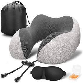 img 4 attached to 🌙 Vento Memory Foam Travel Pillow - Airplane Neck Pillow for Air Travel, Compact & Adjustable - Memory Foam Neck Pillow, Air Plane Travel Kit with Earplugs, Eye Masks, and Portable Bag - Comfort Compressible