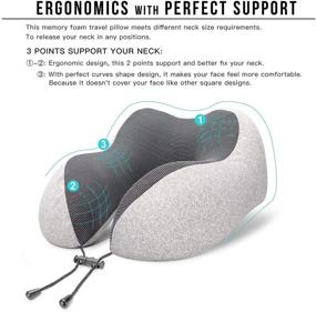 img 3 attached to 🌙 Vento Memory Foam Travel Pillow - Airplane Neck Pillow for Air Travel, Compact & Adjustable - Memory Foam Neck Pillow, Air Plane Travel Kit with Earplugs, Eye Masks, and Portable Bag - Comfort Compressible