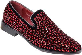 img 4 attached to Enzo Romeo Rhinestone Men's Sparkling Moccasins - Stylish Shoes, Loafers & Slip-Ons