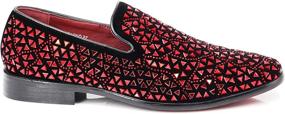 img 3 attached to Enzo Romeo Rhinestone Men's Sparkling Moccasins - Stylish Shoes, Loafers & Slip-Ons