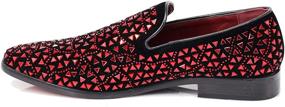 img 2 attached to Enzo Romeo Rhinestone Men's Sparkling Moccasins - Stylish Shoes, Loafers & Slip-Ons