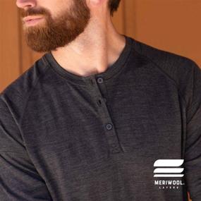 img 1 attached to MERIWOOL Mens Layer Sleeve Henley