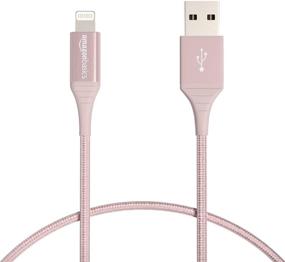 img 4 attached to 🔌 Кабель зарядки iPhone Amazon Basics - сертифицированный MFi, USB-A в стиле нейлонового кабеля Lightning - 1 фут, розовое золото - совместим с Apple iPhone, iPad - долговечность сгибания 10 000 раз.