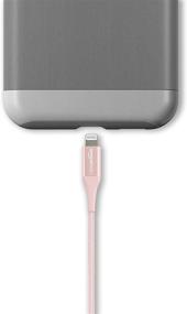 img 1 attached to 🔌 Кабель зарядки iPhone Amazon Basics - сертифицированный MFi, USB-A в стиле нейлонового кабеля Lightning - 1 фут, розовое золото - совместим с Apple iPhone, iPad - долговечность сгибания 10 000 раз.