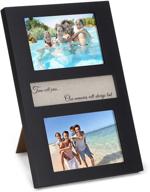 🖼️ black wooden 4x6 picture frame portrait – dual photo frame for wall or desk – heartwarming memories quote for couples, parents, family логотип