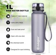 💧 stay hydrated and motivated with eulogize 32 oz bpa free fruit infusion water bottle: time marker, leakproof design, infusion rod, cleaning brush, carry strap logo