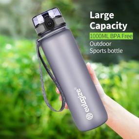 img 1 attached to 💧 Stay Hydrated and Motivated with Eulogize 32 Oz BPA Free Fruit Infusion Water Bottle: Time Marker, Leakproof Design, Infusion Rod, Cleaning Brush, Carry Strap