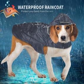 img 3 attached to 🐶 Idepet Dog Raincoat: Waterproof Hoodie Jacket Rain Poncho for Dogs, Reflective Stripe & Full Body Protection