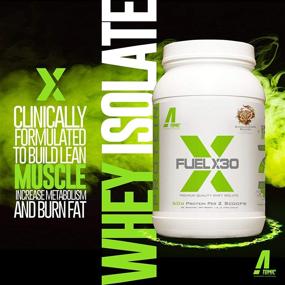 img 2 attached to Атомная сила питания Fuel X30 Whey Isolate - высококачественный увеличитель мышечной массы - нулевой сахар, нулевой жир, без глютена, без лактозы (2 фунта, молоко и печенье)