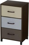🎋 mahogany wooden 3-drawer dresser storage nightstand - household essentials 8013-1 logo
