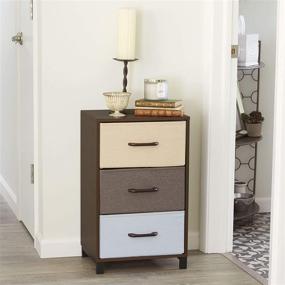 img 3 attached to 🎋 Mahogany Wooden 3-Drawer Dresser Storage Nightstand - Household Essentials 8013-1