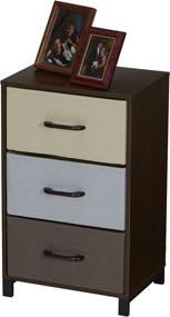img 2 attached to 🎋 Mahogany Wooden 3-Drawer Dresser Storage Nightstand - Household Essentials 8013-1