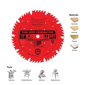 img 3 attached to 🔪 Freud 10-Inch x 50T Thin Kerf Combination Blade - High Performance (LU83R010)