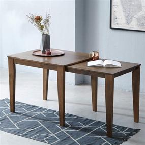 img 4 attached to 🍽️ Livinia Sliding Extension Dining Room Table: 35-59" Expandable Solid Hardwood Kitchen Table – The Perfect Addition to Your Dining Space!