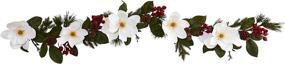 img 1 attached to 🎄 SEO Optimized: Artificial Garland - 6 Feet Magnolia, Pine, and Berries - White