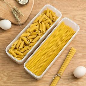 img 1 attached to 🍝 2-Piece Pasta Storage Container Set – Kitchen Spaghetti Food Storage Box with Lid for Spaghetti, Noodles, Pasta, Eggs, Fruits, Snacks