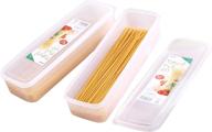 🍝 2-piece pasta storage container set – kitchen spaghetti food storage box with lid for spaghetti, noodles, pasta, eggs, fruits, snacks логотип