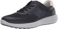 ecco runner sneaker black perforated men's shoes logo