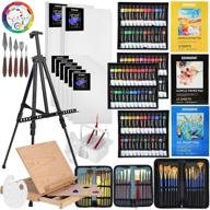 🎨 полный набор для художника deluxe artist painting set: алюминиевая стойка, буковое дерево, 96 красок, холст и многое другое! идеальный комплект художественных материалов для художников, начинающих и взрослых. логотип