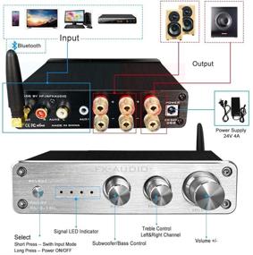 img 3 attached to FX AUDIO 2.1 Channel Bluetooth Amplifier: 100W x 2 TPA3116 NE5532 Class D with Bass and Treble Control - Mini HiFi Stereo Home Audio Wireless Amp