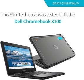 img 3 attached to Gumdrop Cases Dell 3100 Chromebook Clamshell SlimTech Black Case - Extreme Drop Protection for Rugged Laptop