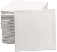 🎨 stretched canvas 8x8” - pack of 12 triple primed art canvases for painting, suitable for kids, adults, students, and professionals logo