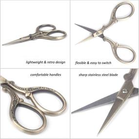 img 2 attached to BIHRTC 3.6 Inch Sewing Scissors for Embroidery, Crafting, and Needlework - 🧵 Small DIY Tools for Threading, Shearing, Artwork, and Handcraft - Paper Cutting Scissors Included